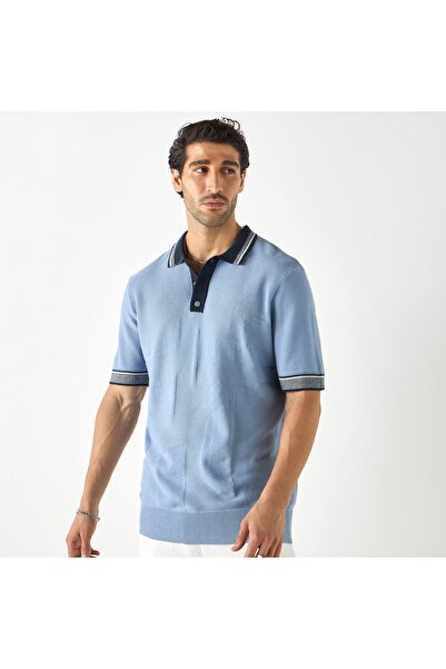 Iconic Textured Polo T-shirt With Short Sleeves