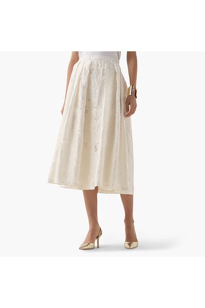 Iconic Laced A-line Skirt With Pleat Detail