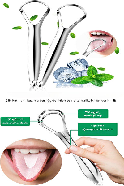 ESENLİWE Paslanmaz Çelik Dil Temizleme Aparatı Ayurveda Yoga Dil Kazıma Çubuğ...