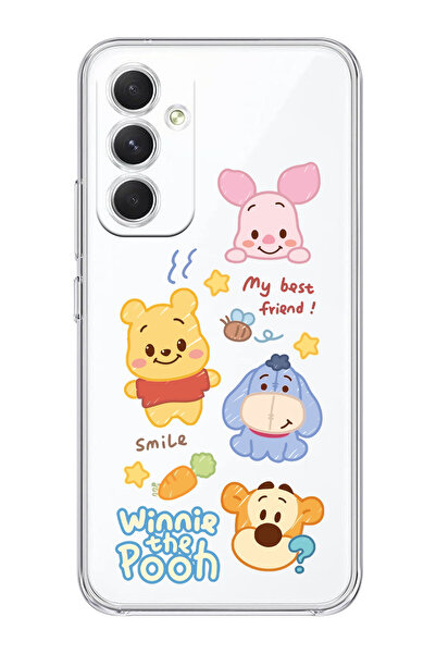 SUPER FRAME Samsung Galaxy S24 FE Uyumlu Winnie The Pooh Tasarımlı Şeffaf Tel...