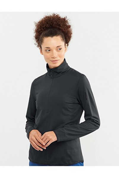Salomon Outrack HALF Zip Mid W Midlayer LC1862300 Kadın Sweatshirt SİYAH