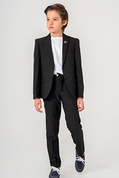 carino's kids Gofre Erkek Çocuk Takım Elbise Likralı
