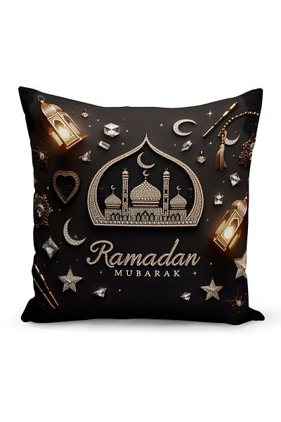 Bertille Home Husă de pernă cu imprimare digitală pe două fețe din seria Ramadan (Husă de pernă Ramadan)