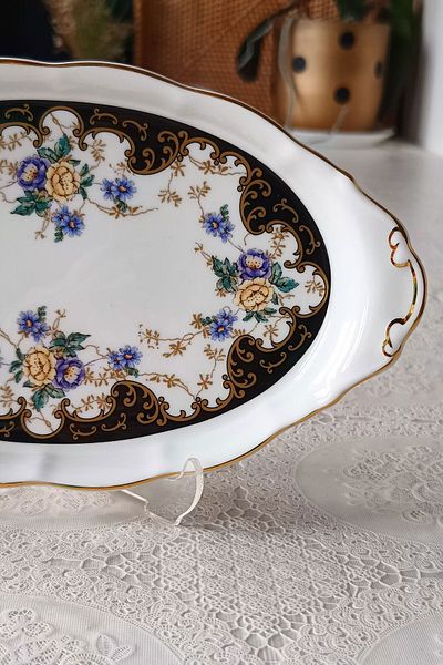 Royal Albert Commemorate 100Th Anniversary 1910S Duchess English Antique Porcelain Tray