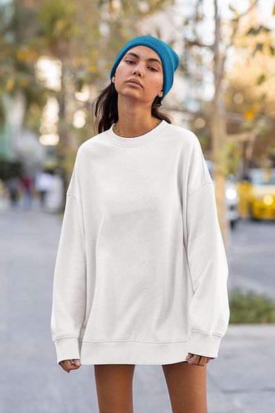 SEVBANO Unprinted Unisex Oversize Basic Sweatshirt