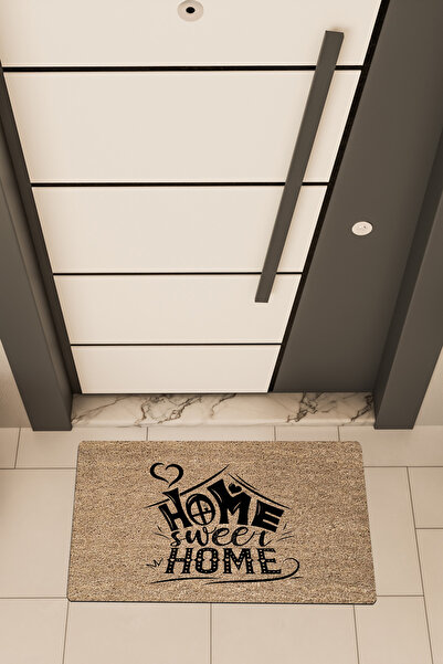 Dormot High Quality Digital Print Brown, Home Sweet Home Themed Door Front Mat with Roof