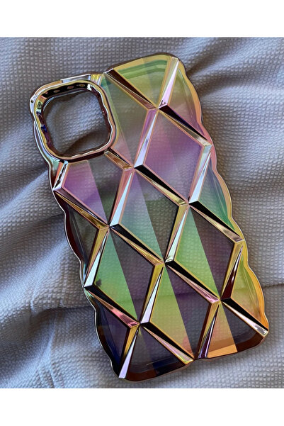 DGN İphone 13 Ve Iphone 14 Uyumlu Hologramlı Baklava Desenli Luxury Silikon T...