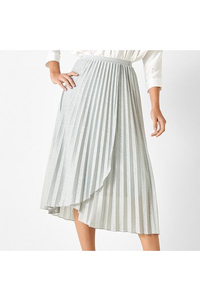 Iconic Pleated Skirt With Elasticated Waist And Tulip Hemline