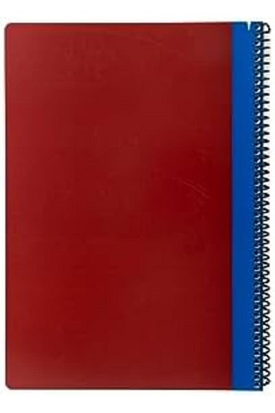 STOREMAX Jvnnastore Pruva Office Series, A4 120 Sheets Lined Cardboard Cover Pet Spiral Notebook, Red