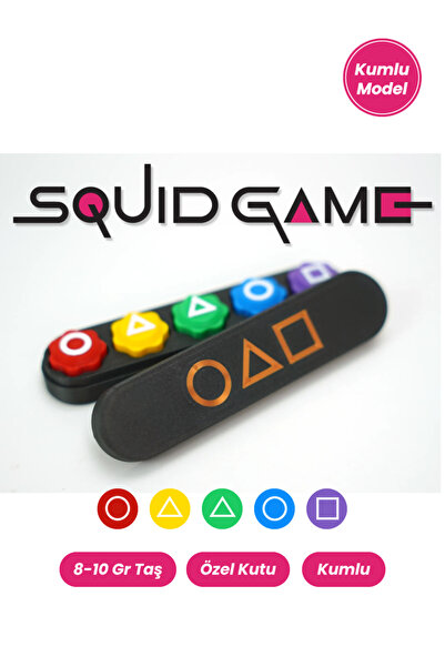 figurio Squid Game Oyun 5 Taş  Seti Kalamar Oyun Renkli Taş Gonggi Kumlu Versiyon