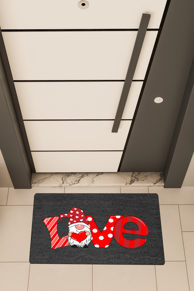 Dormot Covoraș de ușă cu imprimare digitală de înaltă calitate, negru, roșu, ...