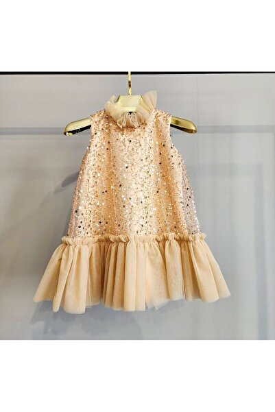 Genel Markalar Kız Çocuk Taşlı Tül Detaylı Elbise