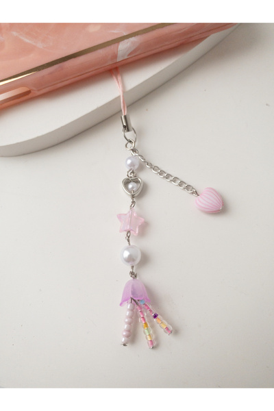 Leydia accessory Boncuk Detaylı Telefon Charm Çanta Ve Anahtar Süsü Aksesuarı