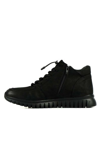 Hammer Jack 102 18810-m Μαύρο Nubuck Γνήσιο δέρμα με κορδόνια Λαστιχένια σόλα με φερμουάρ Ζεστά ανδρικά μποτάκια