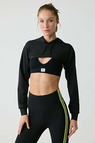 Urban Beat Жіноче бюст'є LUSSI з довгими рукавами та капюшоном чорного кольору