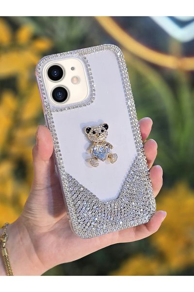 OSG حافظة هاتف واقية فاخرة فاخرة متوافقة مع هاتف iPhone 11 مع حجر حرف ثلاثي الأبعاد