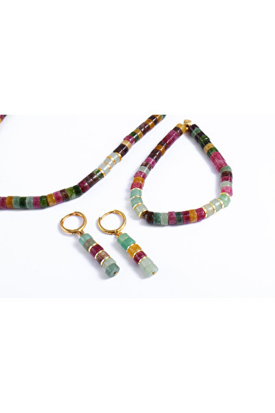 MODA أقراط التورمالين والأحجار الكريمة افينتورين