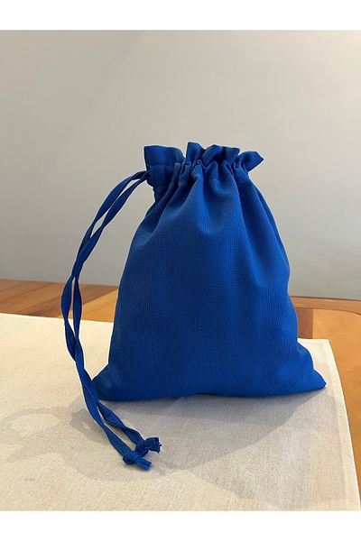 MEKİK BUTİK Ecological Linen Cloth Pouch - Drawstring Bag Organizer - Makeup Bag - 20X25
