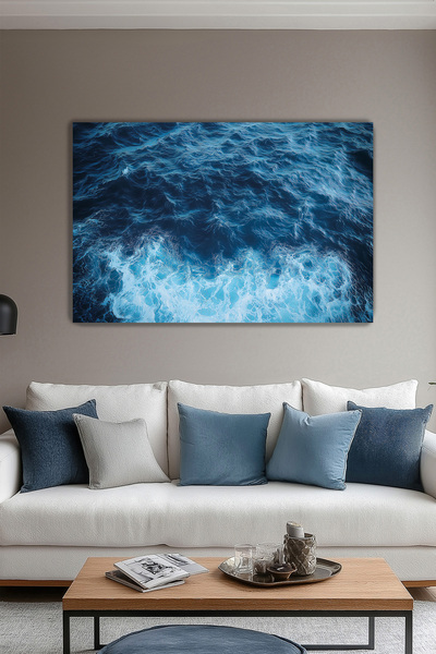 KanvasSepeti Pictură murală pe pânză albastră infinită, peisaj decorativ, dec...