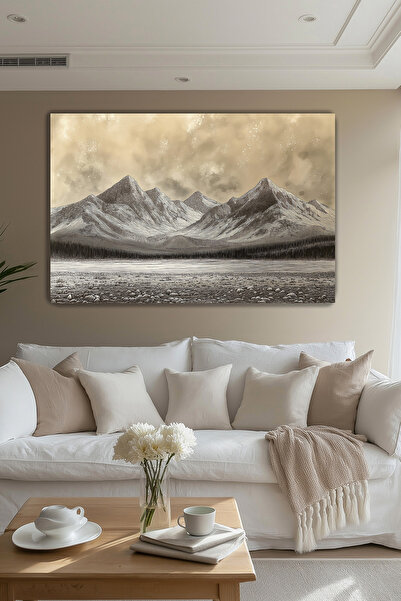 Arkeot Sonsuz Dağlar Kanvas Duvar Tablosu Dekoratif Manzara Salon Oturma odası antre dekor Büyük