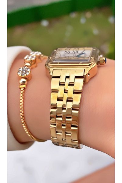 Daniel Klein Brand Gold Color Steel Case Steel Band Women's Wrist Watch - Bracelet