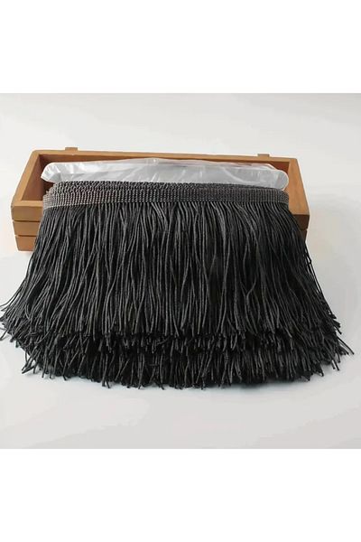 SavBrand 15cm Black Plain Tassel - Decorated and Lace Ribbon Accessory