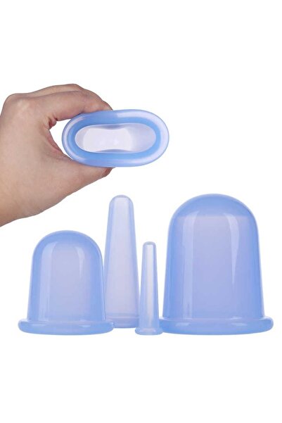 MediPal 5 Adet Silikon Vücut Ve Yüz Masaj Kupası Hacamat Kupası Seti Pembe - Mavi Facial Cupping