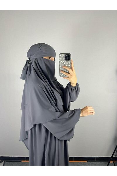 Fashion journey مجموعة من 3 قطع من حرير الحج والعمرة والصلاة والحجاب المصري