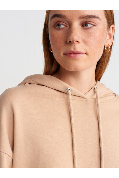 Dilvin 40403 Суитшърт с шевове в цвят камила