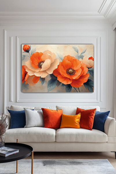 Arkeot Çiçek Melodisi Kanvas Duvar Tablosu Dekoratif Manzara Salon Oturma odası antre dekor Büyük