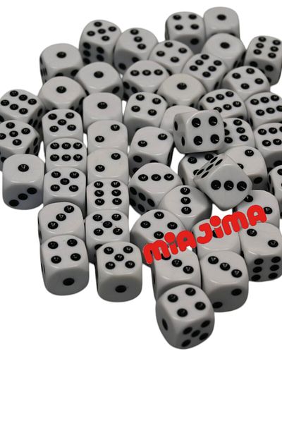 Miajima 40 Pieces Melamine Quality Imported Okey Dice - White Color Play Dice