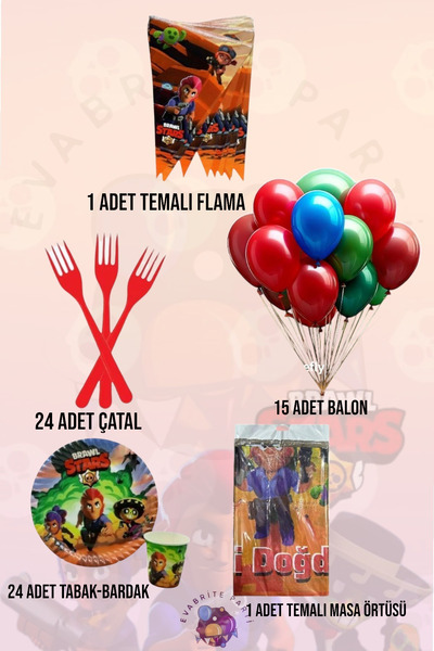 Evabrite Set Brawl Stars pentru 24 de persoane Maxib - Set pentru petrecerea ...