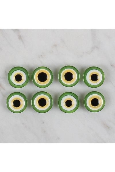 Hangora Loren Crafts Green 8-Piece Evil Eye Bead Button - 164