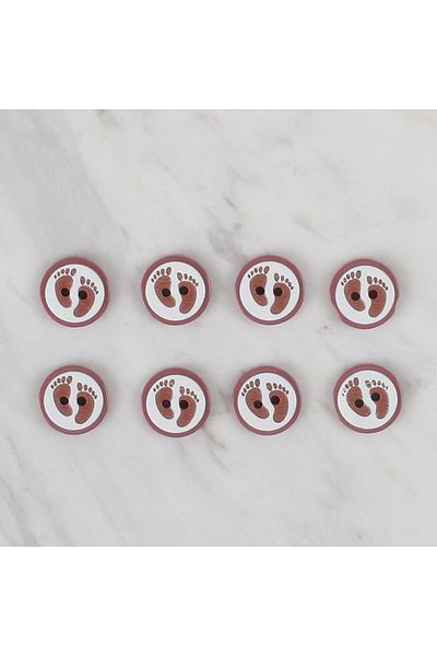 Hangora Loren Crafts Cherry Rot 8 Li Footprint Buttons - 43