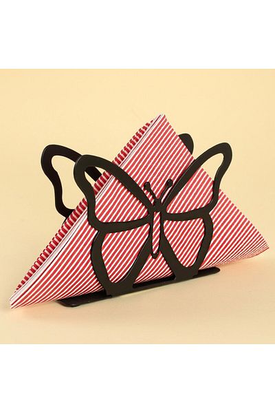 titer Loren Home Butterfly Black Metal Napkin Holder