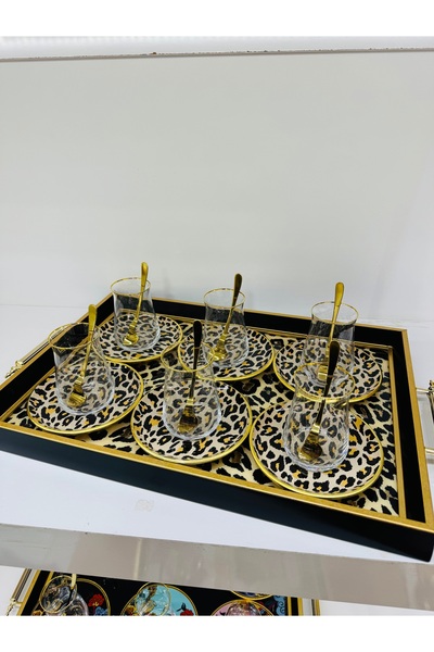 EVRA 6 Kişilik 19 Parça Tepsili Çay Seti m4