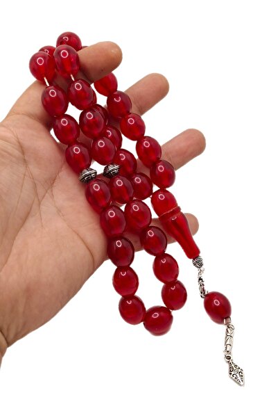 Han Ticarethane Red Barrel Cut Mărgele de rugăciune din pulbere de chihlimbar...