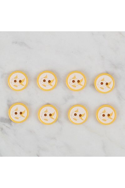 Hangora Loren Crafts Yellow 8-Pack Fish Button - 579