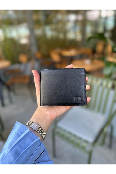 Deriza Tokyo 2404 - Ανδρικό πορτοφόλι από γνήσιο δέρμα σε μαύρο χρώμα