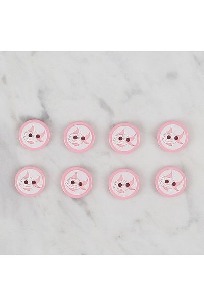 Hangora Loren Crafts Pink 8-Pack Fish Button - 570