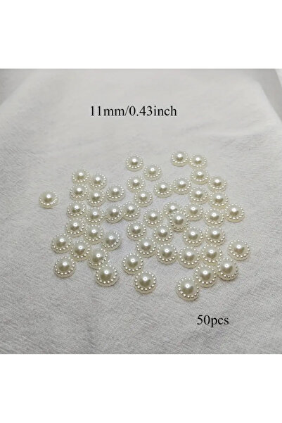 SavBrand 30 Adet Çiçek Desenli  Yarım İnci Süsleme Malzemesi , El Sanatları ,...