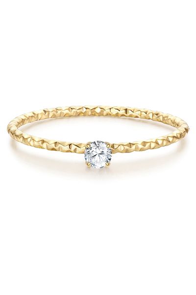 eastside Edelstahlring Ring Edelstahl Gelbgold Zirkonia Weiß