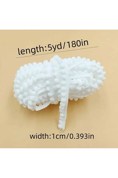SavBrand Pompom Ribbon 2 Meters, Decorations Supplies, Hobby Supplies, Decorative Ribbon