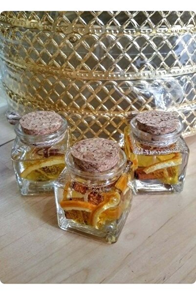 ALDEMO Portakal Kokulu 3'lü Set Dekoratif Mantar Tıpalı Kokulu Jel Mum