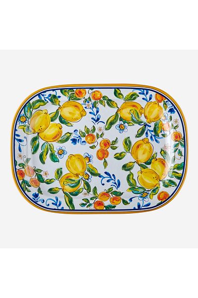 CHIARA ALESSI Capri Blue Melamine Service Plate 44 Cm
