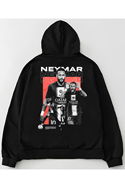 Edizen Unisex Oversize Neymar JR Hoodie Premium %100 Pamuk Kapşonlu Sweatshirt