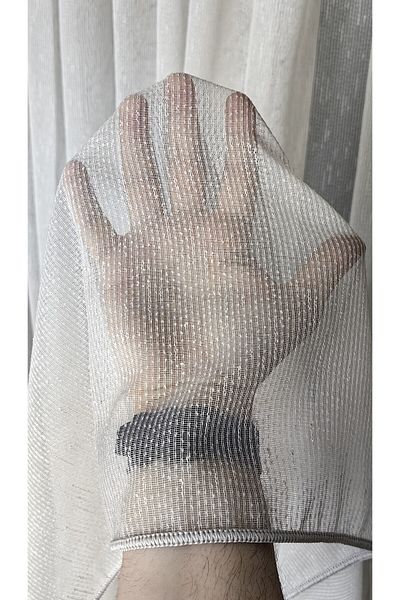 Yuka Ivory Linen Tulle Curtain - 1/3 Close Pleat, Non-Crease Ironing and Leaded Skirt