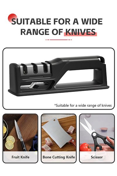 Saharaz Knife Sharpener,4 In 1 Non Slip,with A Cutter Head,Best Gift for Household and Chef’s Choice