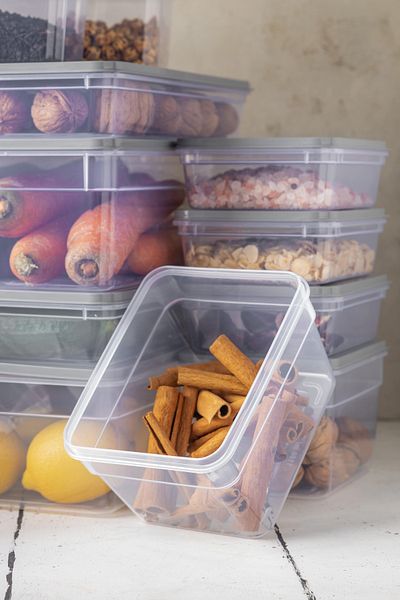 NY HOME New Freshbox Set of 24 - Gray Storage Container Suitable for Microwave and Freeze