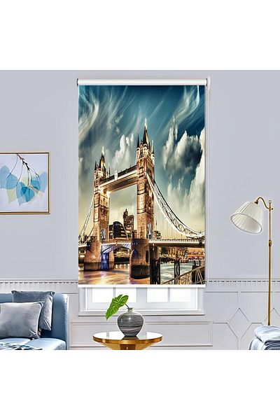 COOYA Blackout Roller blind,Architectural pattern,Heat and UV Protection,Suitable for Bedroom,200cmx200cm